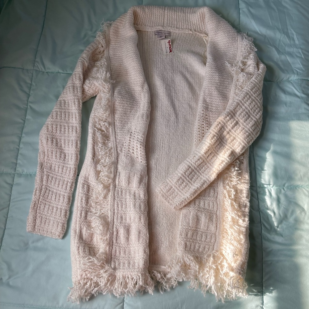 Sincerely Jules Cream Thick Fringe Cardigan